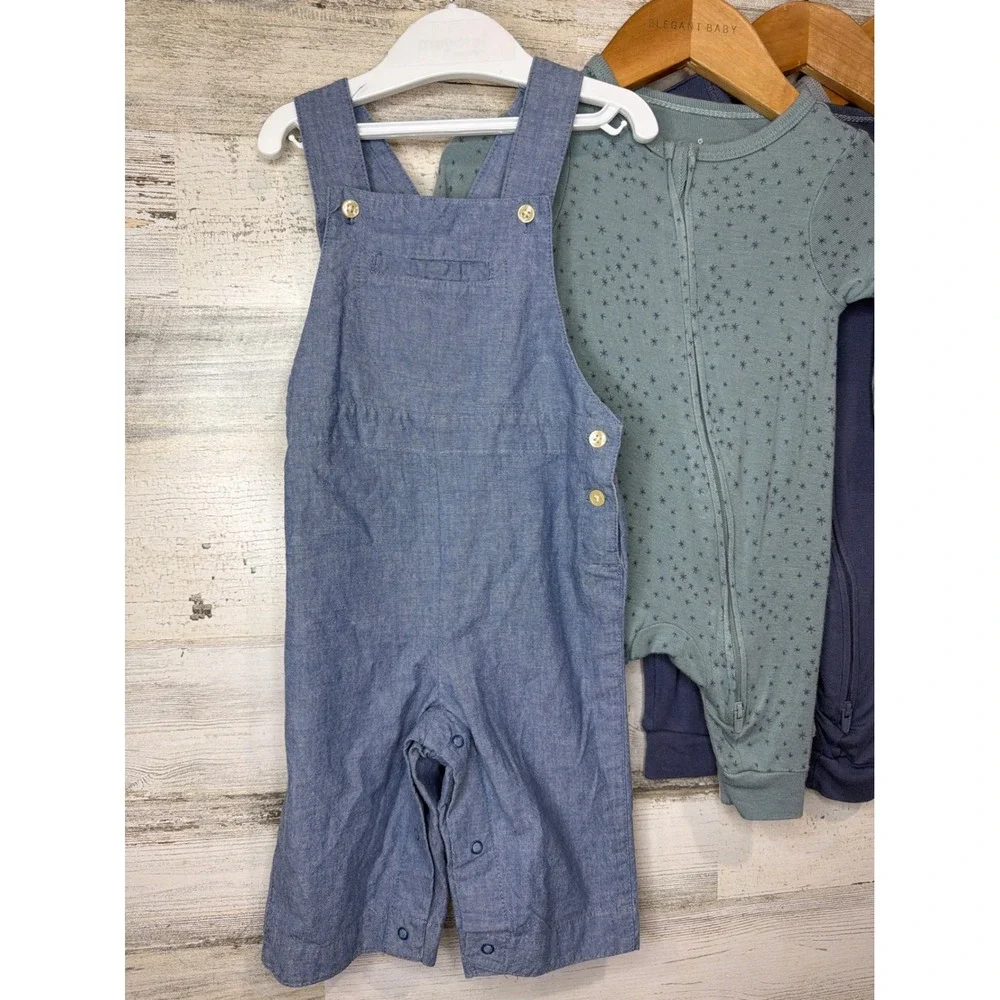 Cloud Island Baby Gap Boys 0/3m - 6/12m Blue Gray Sleeper Overall Romper Bundle